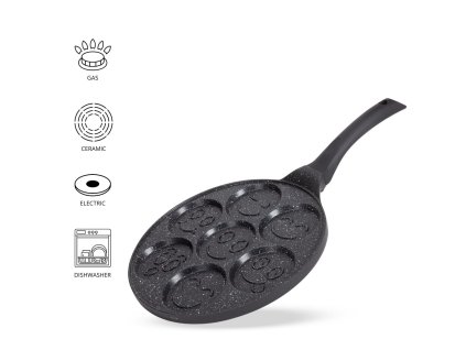 Pánev na lívance granit ¤26cm 7x smajlík  KAMILLE