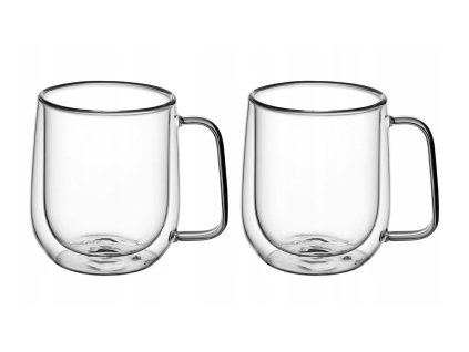 Hrnek sklo 300ml dvoustěnný ucho 2ks  KAMILLE 9007