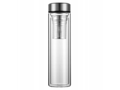 Láhev termo sklo 450ml se sítkem  KAMILLE 9021