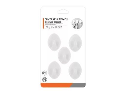 Háček samolepící OVÁL 4x2,8cm 5ks