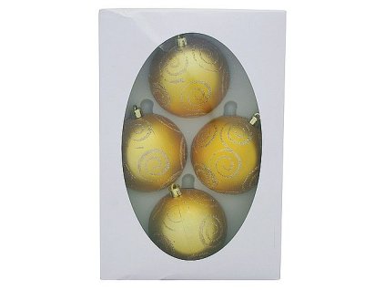 Ozdoba Xmas U2 8004, 4dílná, M01 zlatá