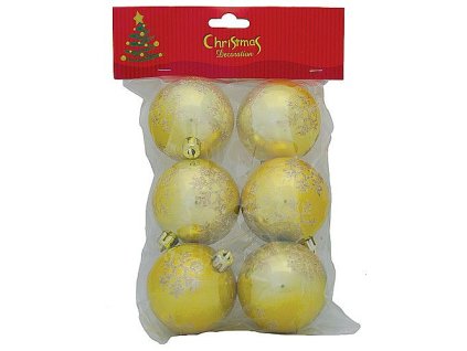 Ozdoba Xmas N2 6006TS, 6dílná, M01 zlatá