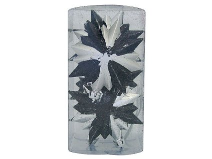 Ozdoba MagicHome, 8x9,5cm, 6dílná, černo-stříbrná