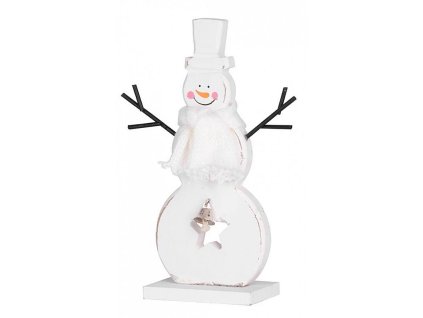 Dekorace Woodeco 36358, Sněhulák bílý, 10x20cm, bal. 2ks