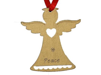 Ozdoba MagicHome XO195C, Anděl PEACE, zlatý, balení 5ks