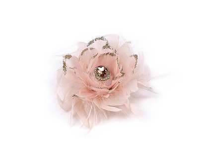 Květ se křipcem MagicHome, péřový, růžový, 11cm