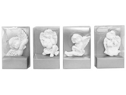 Dekorace MagicHome Anděl závěsný, 5cm, 24ks (mix. 4 vzorů)