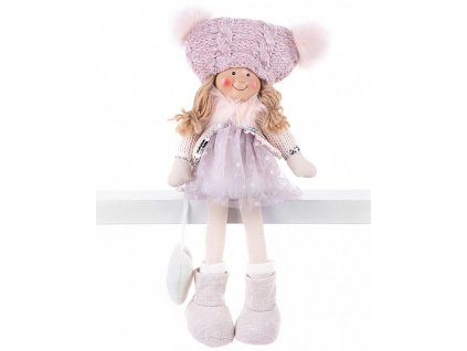 Dekorace MagicHome Děvčátko růžové, 22cm