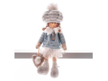 Dekorace MagicHome Děvčátko modré, 22cm