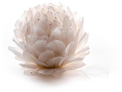 Dekorace MagicHome péřová bílá, závěsná, 11cm