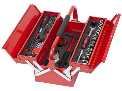 Sada nářadí 64-dílná, 1/2"+1/4" kovový kufr