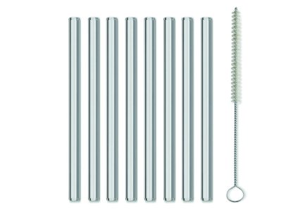 KELA Brčka skleněná s čistítkem GRACE 15 cm sada 9 ks KL-12537