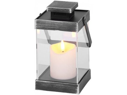 Lucerna MagicHome s LED svíčkou, 3xAAA, plast, časovač, 10x18,5cm