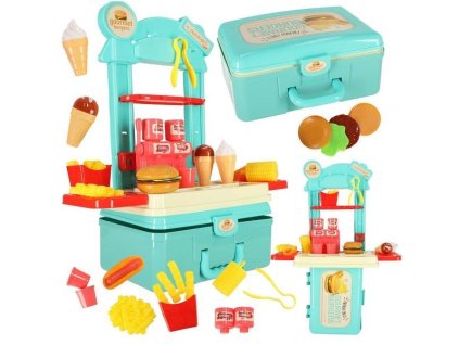 Prodejna hamburgerů a zmrzlliny  v kufru + doplňky