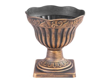 Květináč Antik s podstavcem 30x30cm zlatý, metalický efekt
