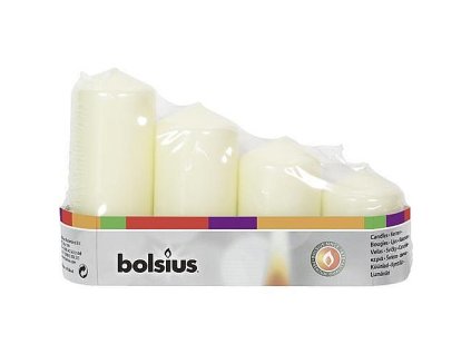 Svíčky bolsius Pillar Advent, krémové, 48 mm 60/80/100/120 mm bal. 4 ks