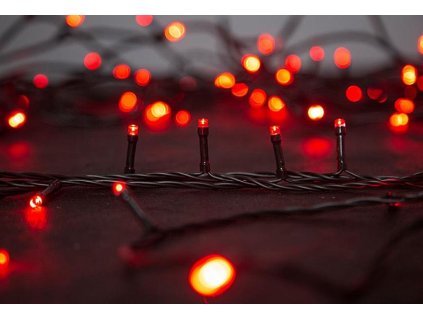 Řetěz MagicHome Serpens, 100LxLED červená, 8 funkcí, s adaptérem, exteriér, 10m
