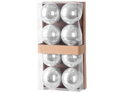 Baňky MagicHome stříbrné, 7cm, 8ks