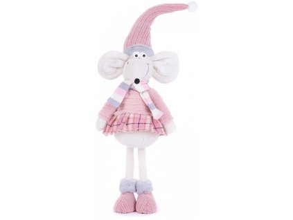 Postavička MagicHome myš růžová, látková, 19x17x59cm