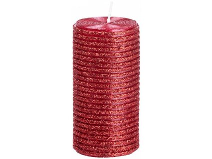 Svíčka s flitry MagicHome červená, 5x9,5cm
