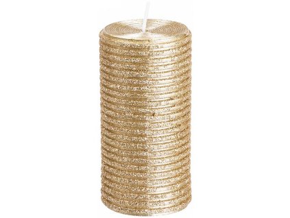 Svíčka s flitry MagicHome šampaň, 5x9,5cm