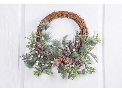 Věnec MagicHome proutěný s přírodními větvičkami, 48x41x11cm