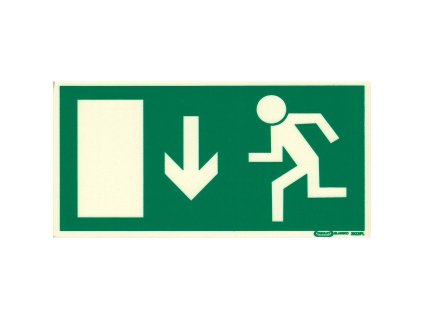 Tabulka - Únikový východ - šipka dolů (FL plast 210x105 mm)