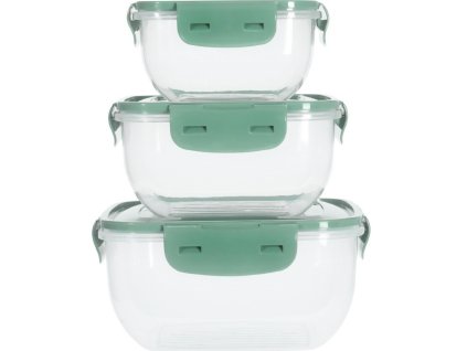 EXCELLENT Dóza na potraviny 3 ks tmavě zelená KO-024001550tmze