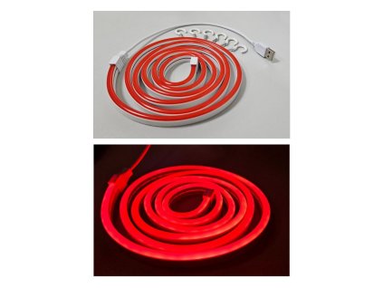 Flexibilní NEONOVÝ LED pásek - červený, 1,8m, IP65, TRIXLINE