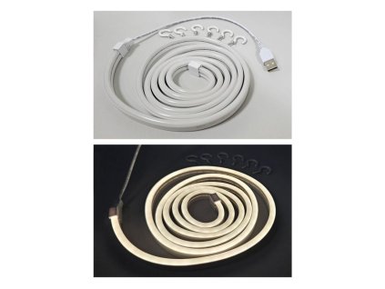 Flexibilní NEONOVÝ LED pásek - bilý, 1,8m, IP65, TRIXLINE
