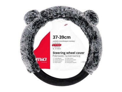 Potah volantu SWC-55-M 37-39cm  šedý plyš, AMIO