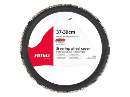 Potah volantu SWC-60-M 37-39cm černo-barevný, AMIO