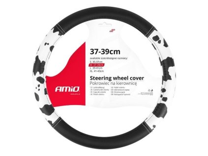 Potah volantu SWC-60-M 37-39cm černo-bílý, AMIO