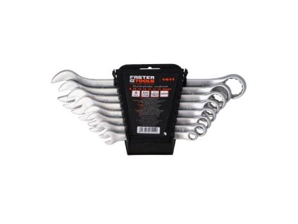 Klíče očkoploché satén sada 8 - 17 mm, FASTER TOOLS