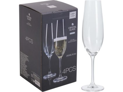 EXCELLENT Sklenice na šampaňské KRYSTAL 4 ks KO-SR4000040