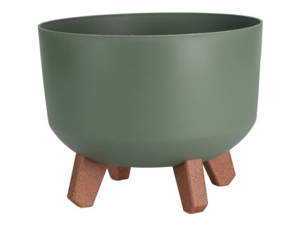 PROGARDEN Květináč na nožkách kulatý 24 cm zelená KO-Y89300580