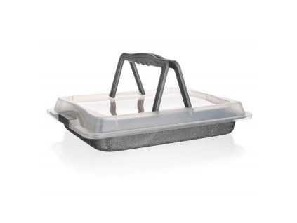 Plech pečicí 42x29x4cm nepřilnavý s poklopem  GRANITE