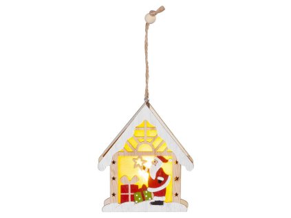 Dekorace MagicHome Santa v domečku, 1xLED, 9x3x10,4cm