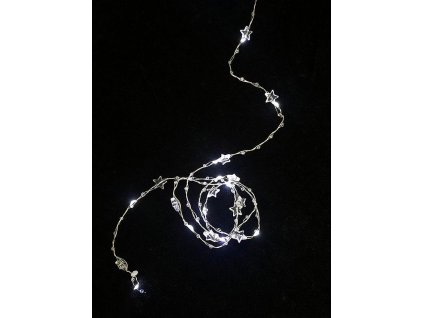 Řetěz MagicHome Stardeco CW, 20 mLED studená bílá, 2xAA, IP20, interiér, L-1,9 m