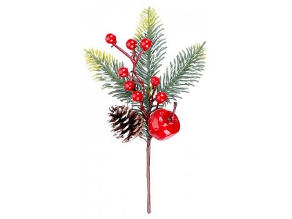 Větvička MagicHome s jablkem a bobulkami, 23cm