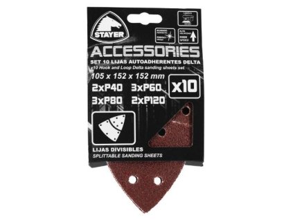 Papír brusný k bruskám DELTA 150, 105 x 152 x 152 mm - zrno 40-120, 10 ks, STAYER