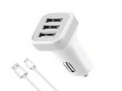 Autoadaptér 12V/5V  3x USB 3,1 A, 2,0 A a 1A