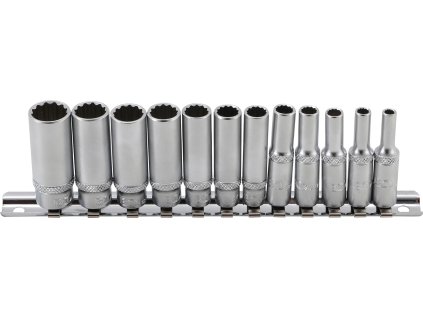 Sada nástrčných klíčů, hluboké, palcové, 1/4, 12 ks - B2757