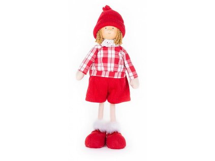 Dekorace MagicHome Chlapeček v kárované košili, 32cm