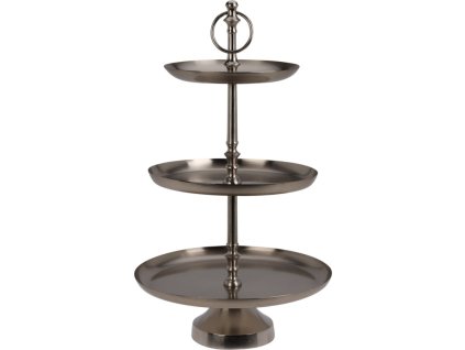 EXCELLENT Etažér třípatrový kovový 30 x 50 cm stříbrná KO-A67101540