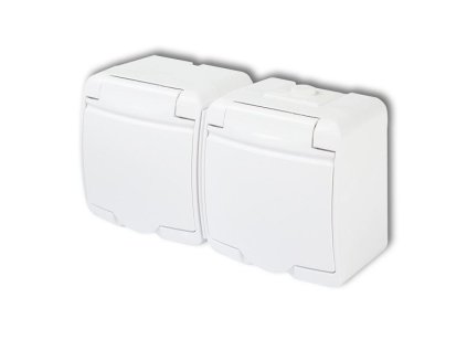 Dvojzásuvka 250V/16A IP54, bílá, Karlik