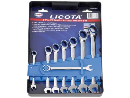 Sada očkoplochých ráčnových klíčů 8 ks