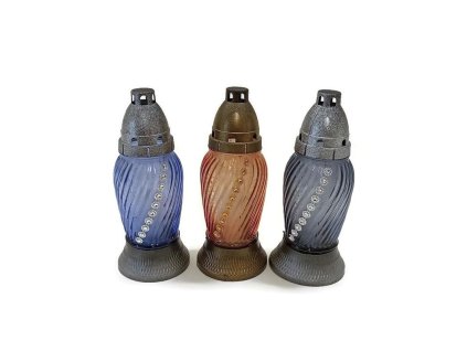 Hřbitovní sklo 21cm svíčka vklad 45g  LAZ321FI mix