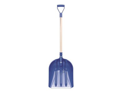 Lopata na sníh STANDARD modrá, 39,5x48cm, dřevěná násada - SLOŽENÁ