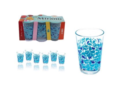Sklenice 185ml  MIRANO 6ks, mix dekor